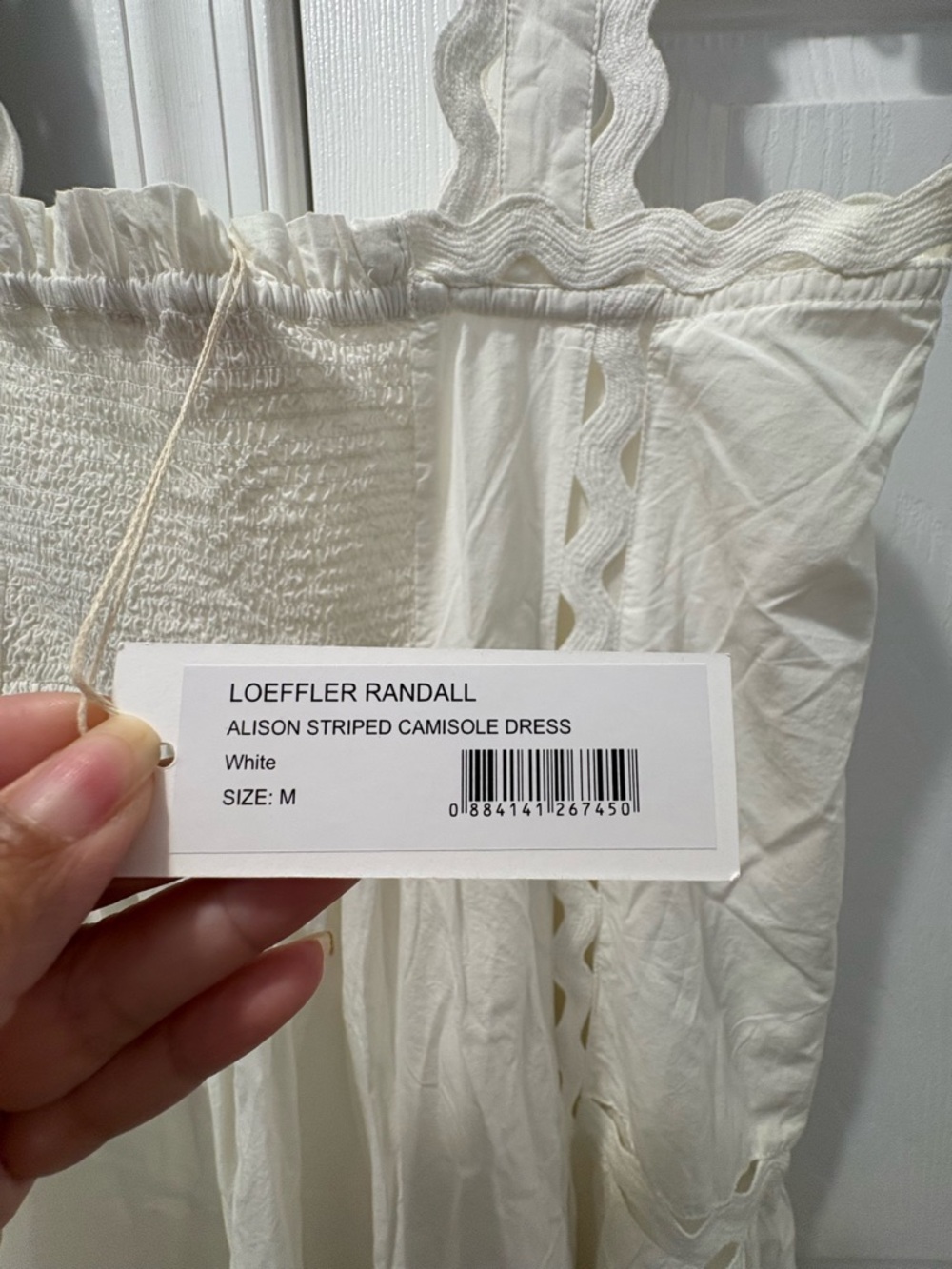 Loeffler Randall Alison White Camisole Maxi Dress Size Medium NWT - Picture 4 of 5